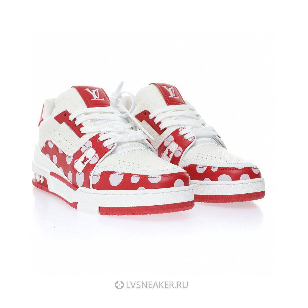 Louis Vuitton LV x Yayoi Kusama Trainer "White Red" 1AB8J7 Sneakers