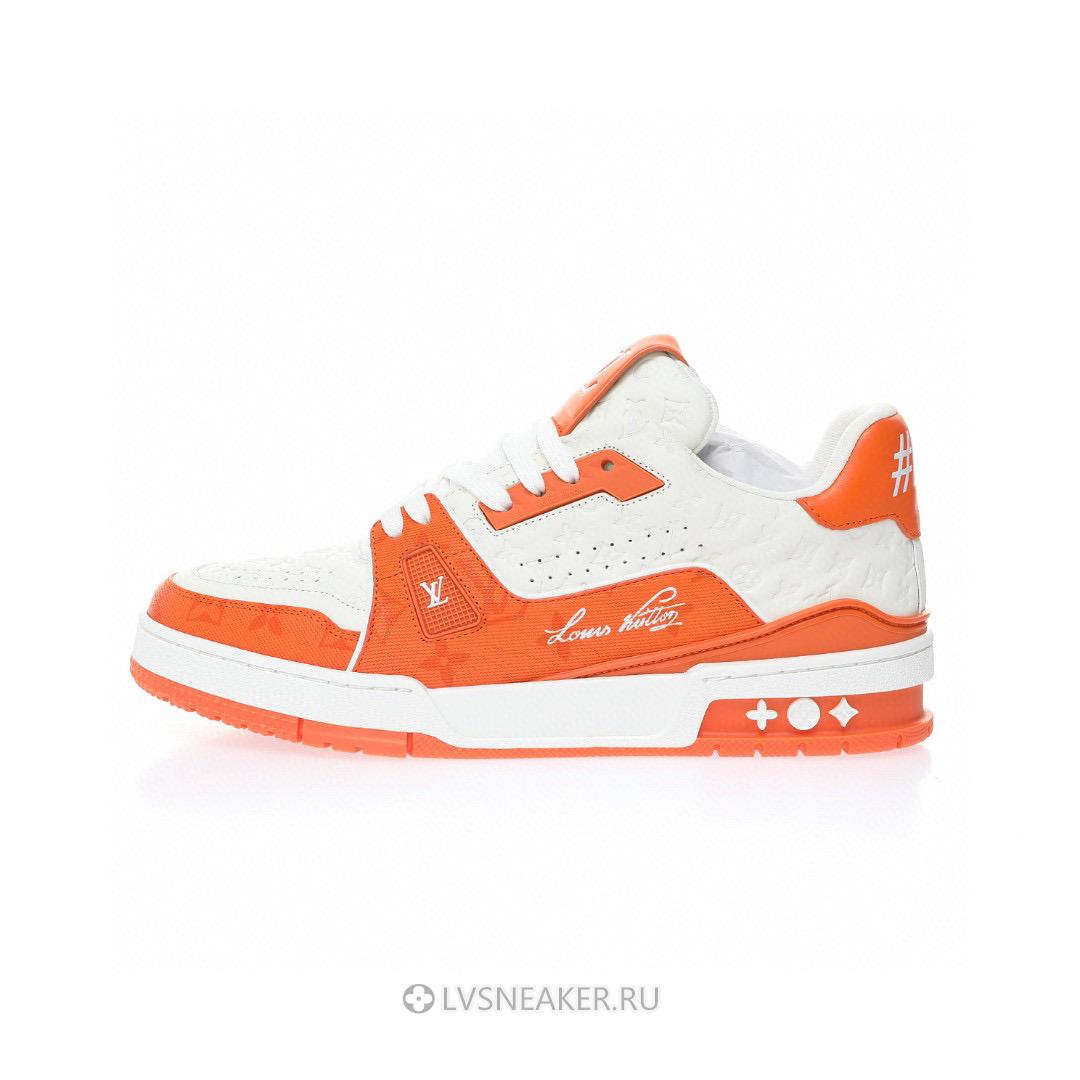 Louis Vuitton LV Trainer "White Minimonogram Orange" 1ABOJY Sneakers