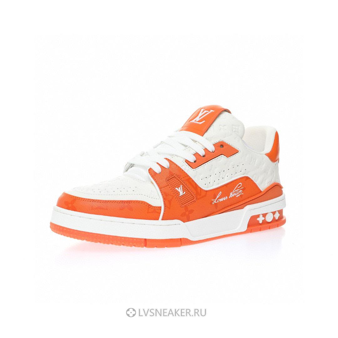 Louis Vuitton LV Trainer "White Minimonogram Orange" 1ABOJY Sneakers