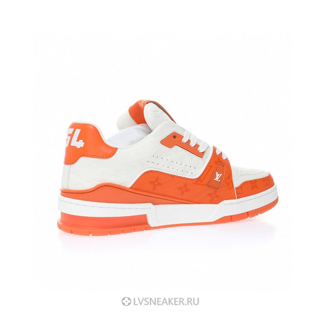 Louis Vuitton LV Trainer "White Minimonogram Orange" 1ABOJY Sneakers