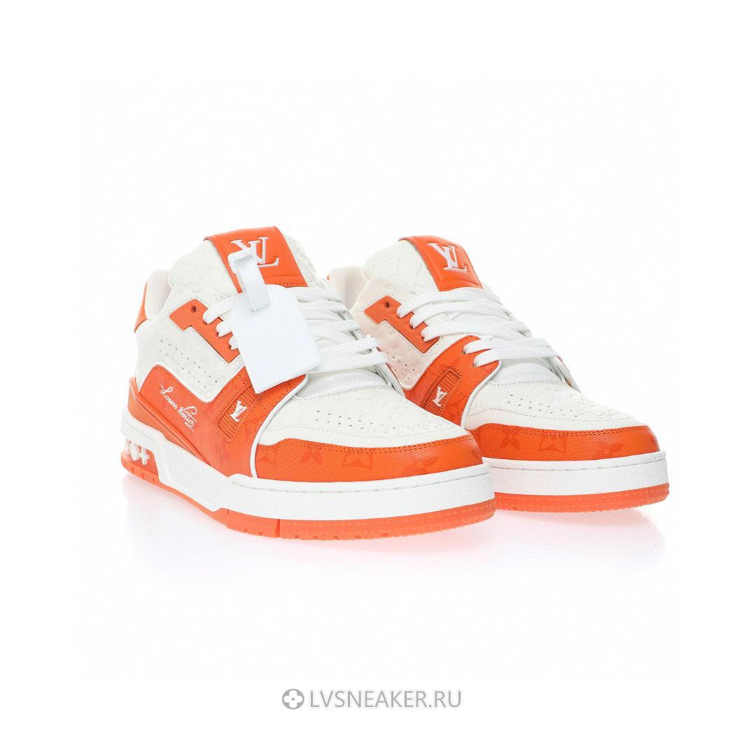 Louis Vuitton LV Trainer "White Minimonogram Orange" 1ABOJY Sneakers