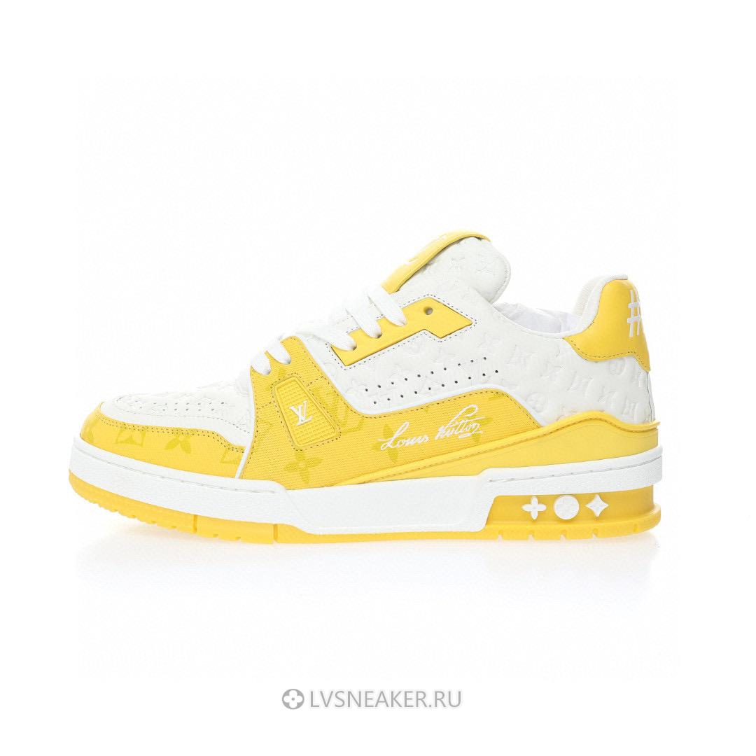 Louis Vuitton LV Trainer "White Yellow Monogram" 1AANGJ Sneakers