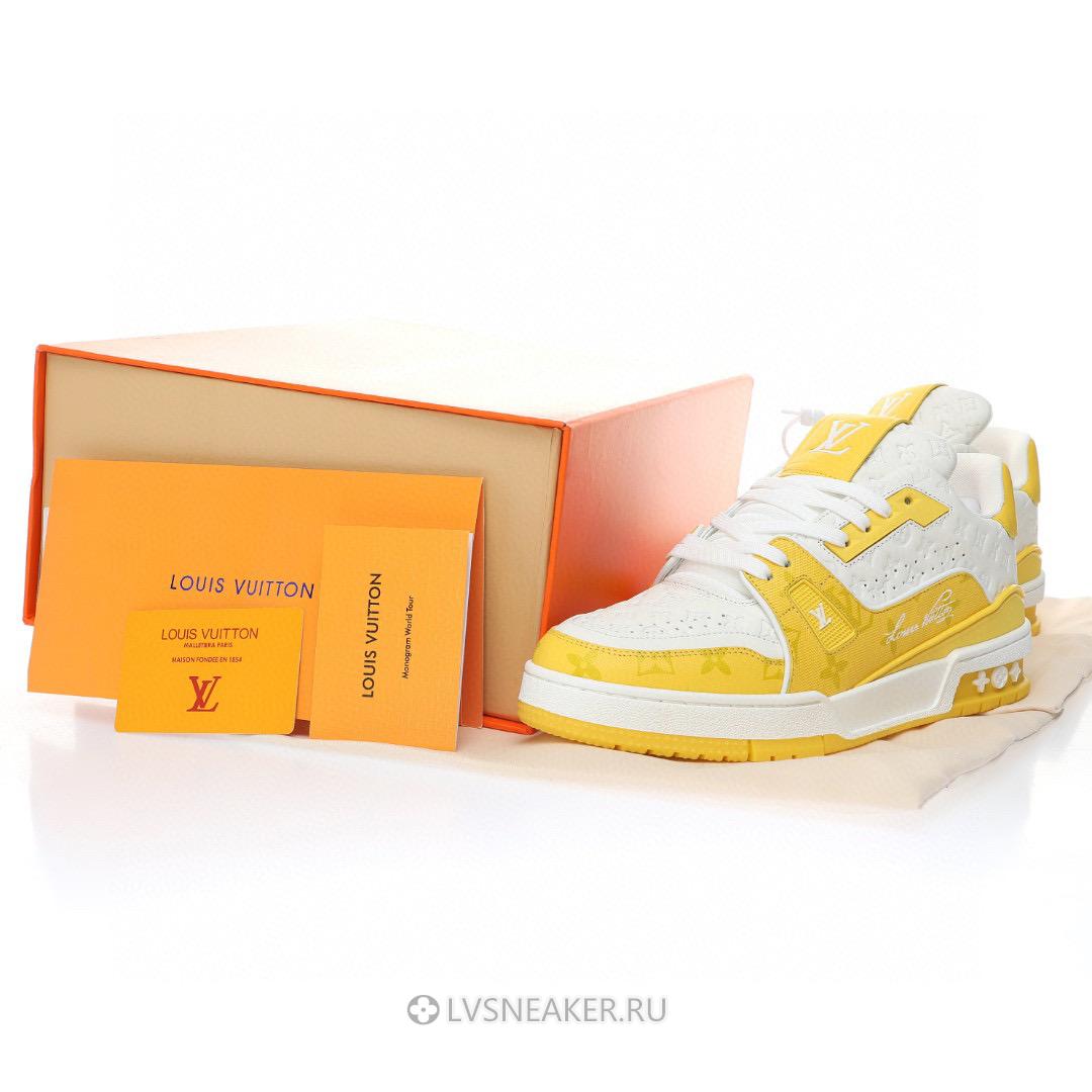 Louis Vuitton LV Trainer "White Yellow Monogram" 1AANGJ Sneakers
