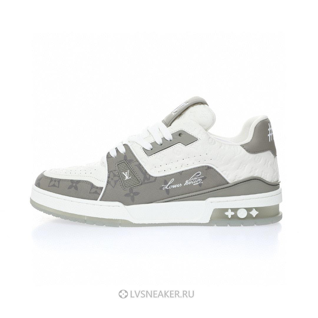 Louis Vuitton LV Trainer "White Grey Monogram" 1AANGJ-2 Sneakers