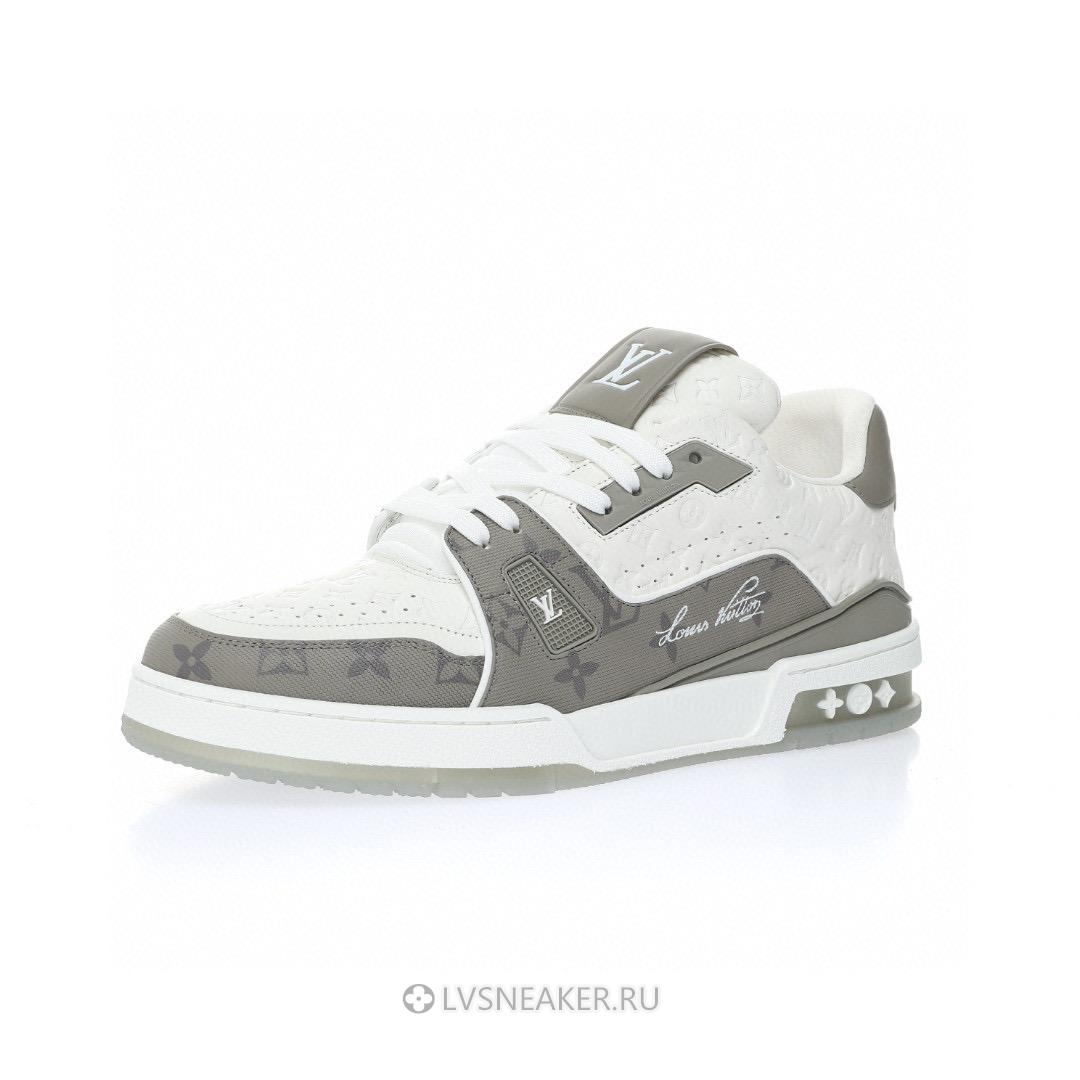 Louis Vuitton LV Trainer "White Grey Monogram" 1AANGJ-2 Sneakers