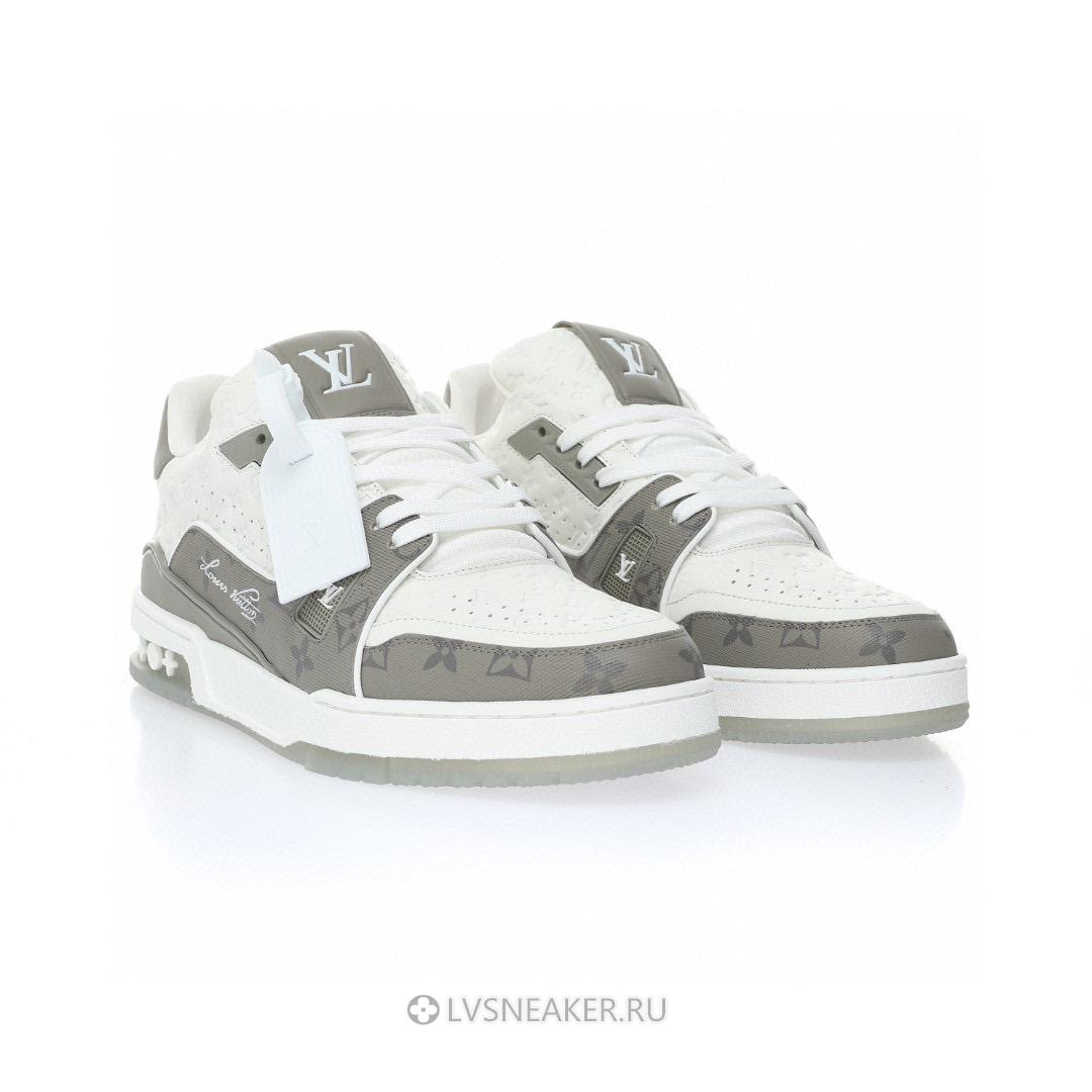Louis Vuitton LV Trainer "White Grey Monogram" 1AANGJ-2 Sneakers