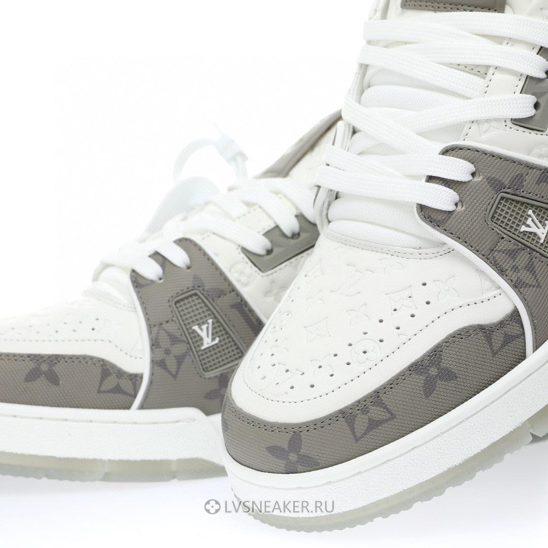 Louis Vuitton LV Trainer "White Grey Monogram" 1AANGJ-2 Sneakers