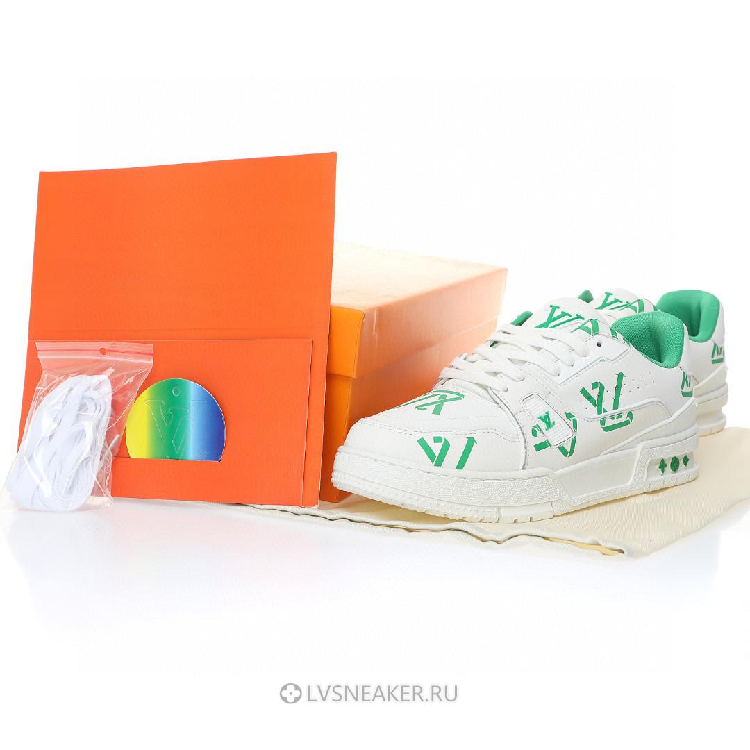 Louis Vuitton LV Trainer "White Green Recycled" 1AAGXF Sneakers