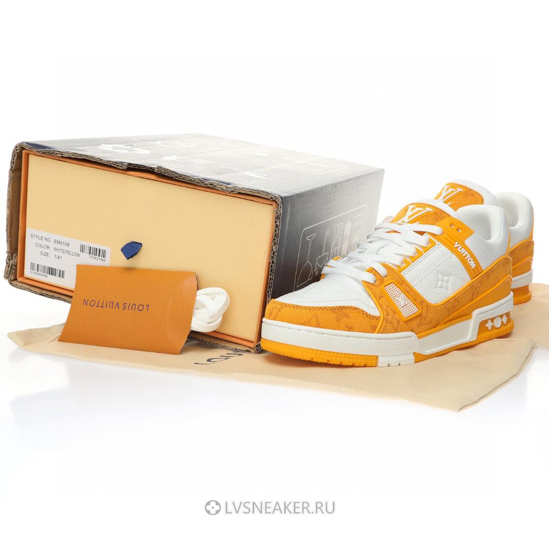 Louis Vuitton LV Trainer "Yellow Monogram Denim" 1A9JHB Sneakers