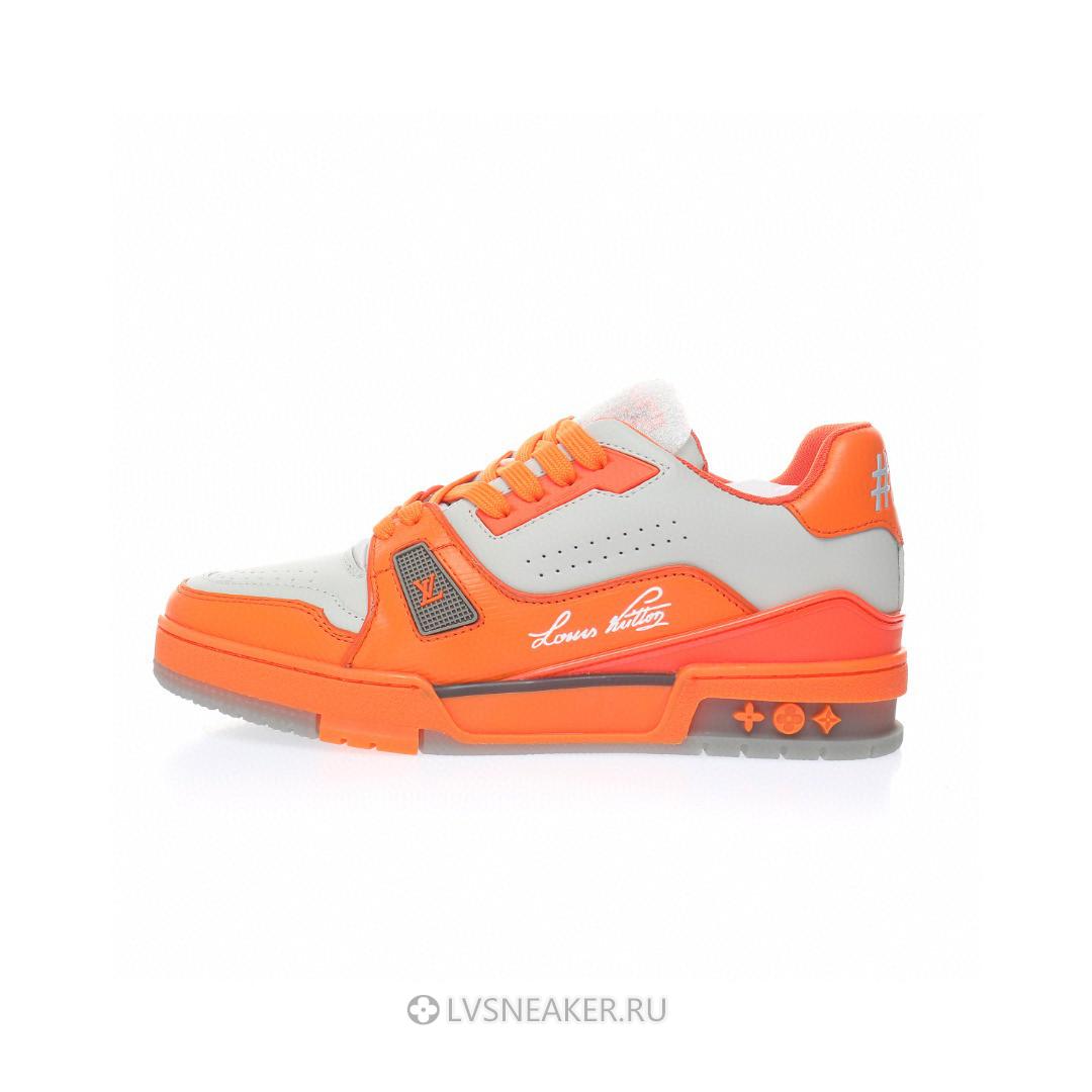 Louis Vuitton LV Trainer "Orange Grey" 1AA6T1-2 Sneakers