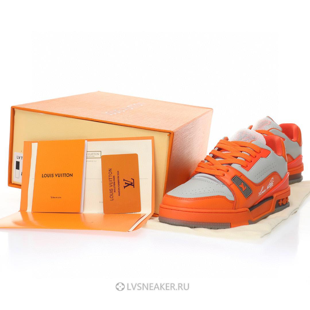 Louis Vuitton LV Trainer "Orange Grey" 1AA6T1-2 Sneakers