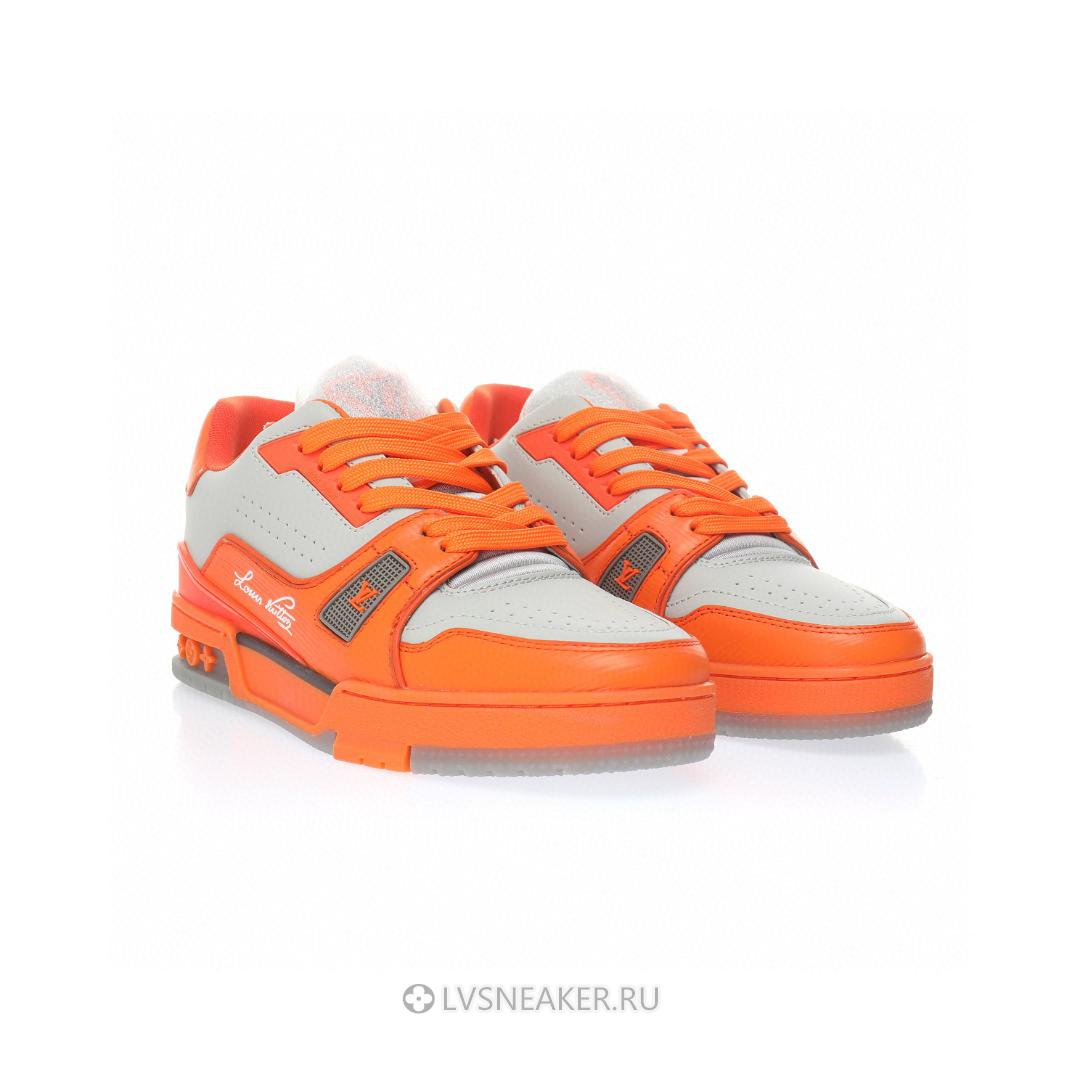 Louis Vuitton LV Trainer "Orange Grey" 1AA6T1-2 Sneakers