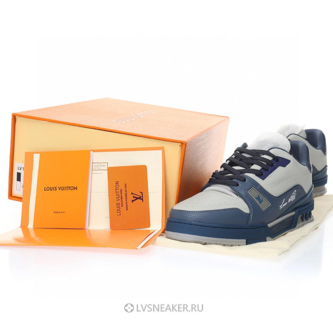 Louis Vuitton LV Trainer "Blue Grey" 1AA6UV Sneakers