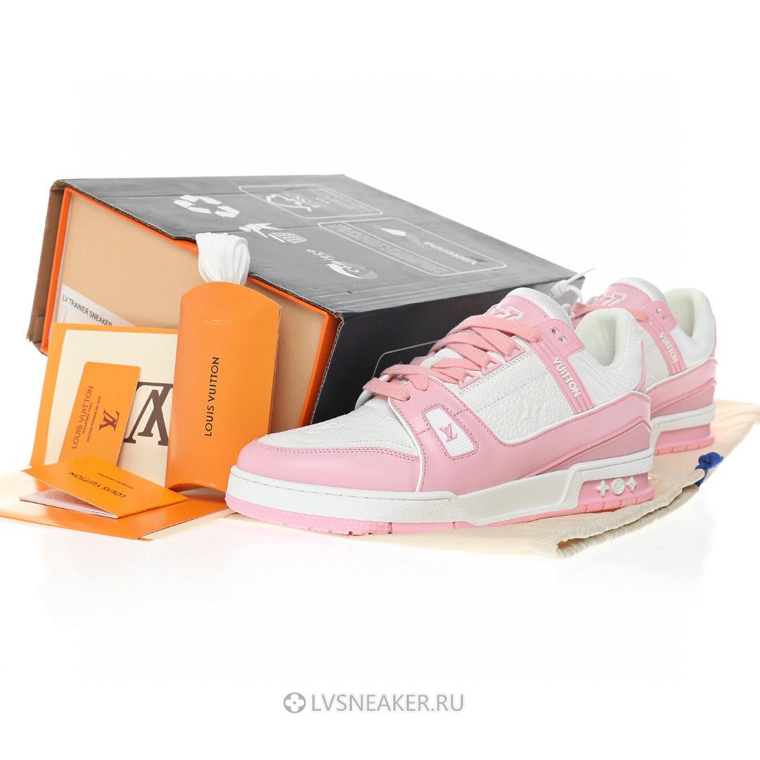 Louis Vuitton LV Trainer "White Light Pink Embossed" 1ABOEK Sneakers