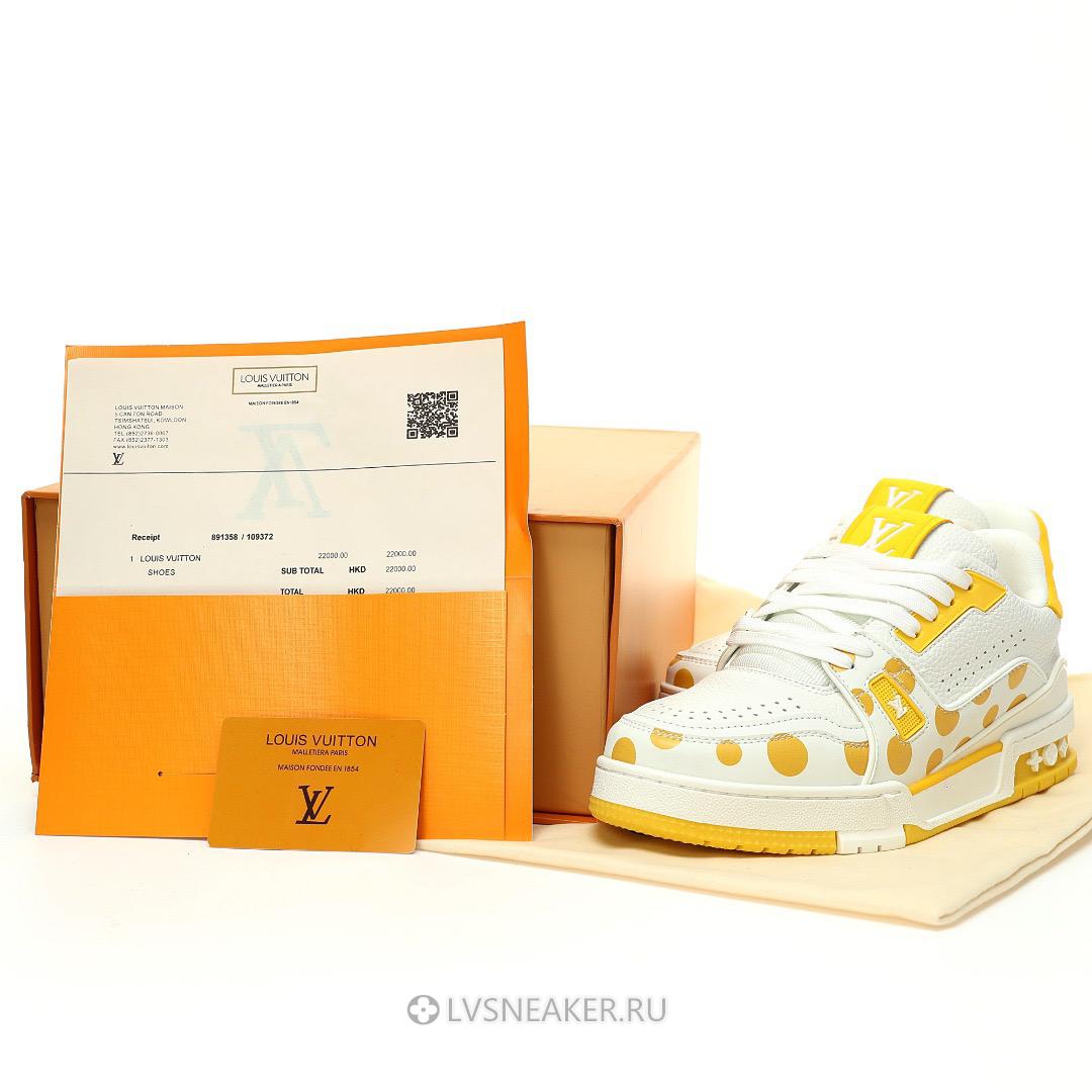Louis Vuitton LV x Yayoi Kusama Trainer "White Yellow" 1ABD20 Sneakers