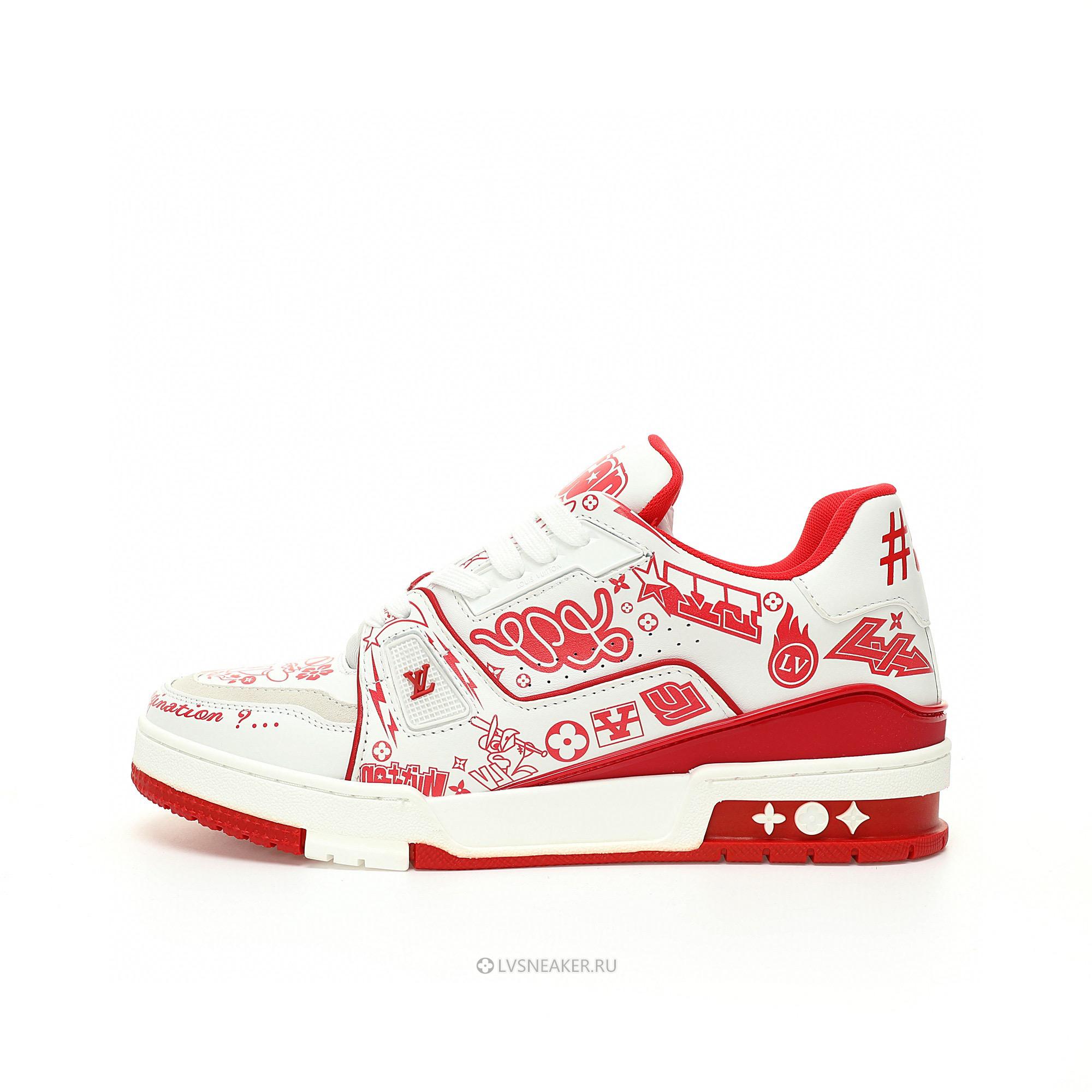 Louis Vuitton LV Trainer "Graffiti White Red" 1ACELF Sneakers