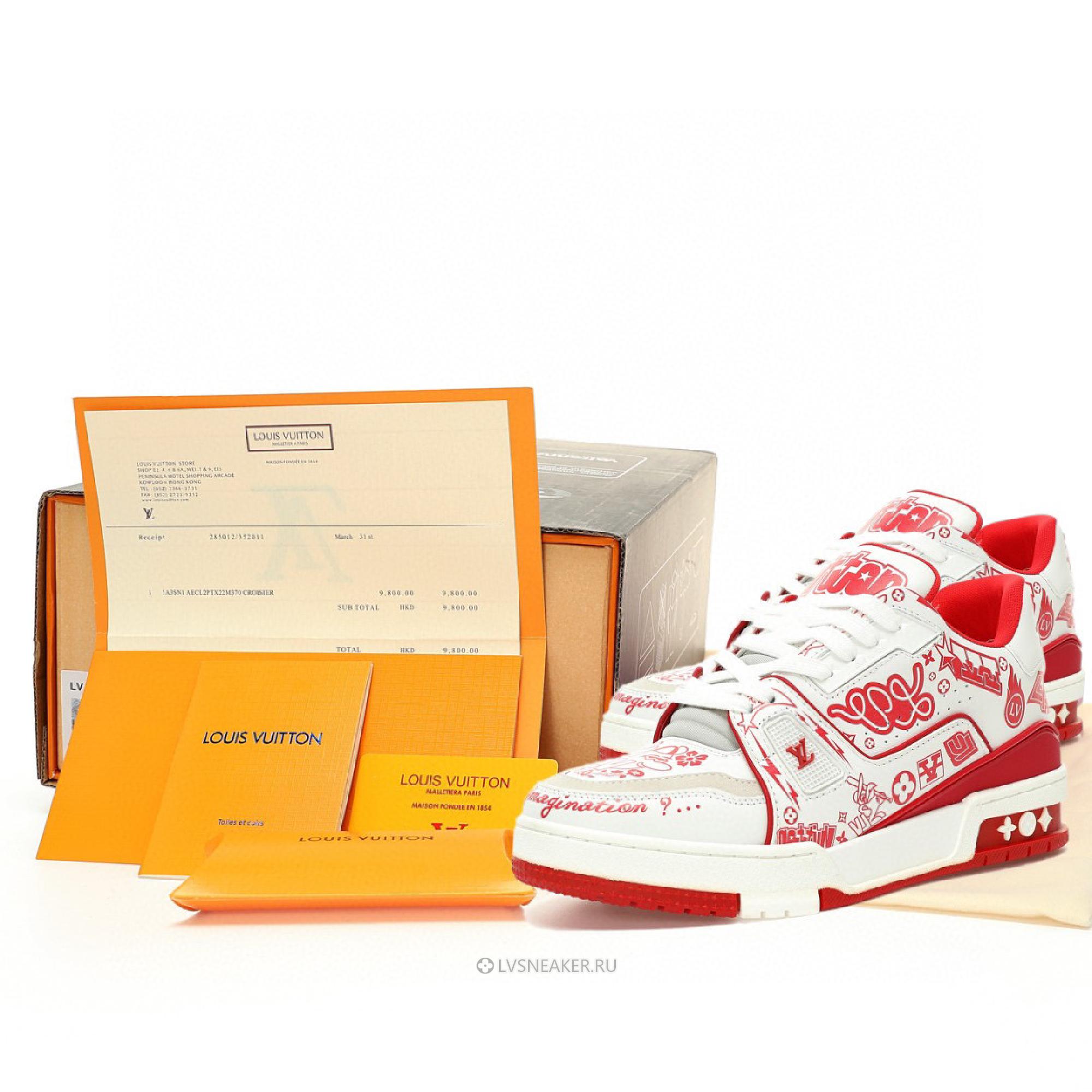 Louis Vuitton LV Trainer "Graffiti White Red" 1ACELF Sneakers
