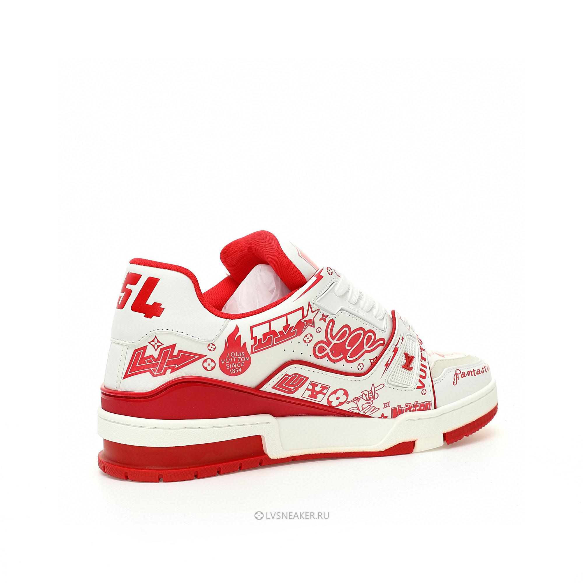 Louis Vuitton LV Trainer "Graffiti White Red" 1ACELF Sneakers