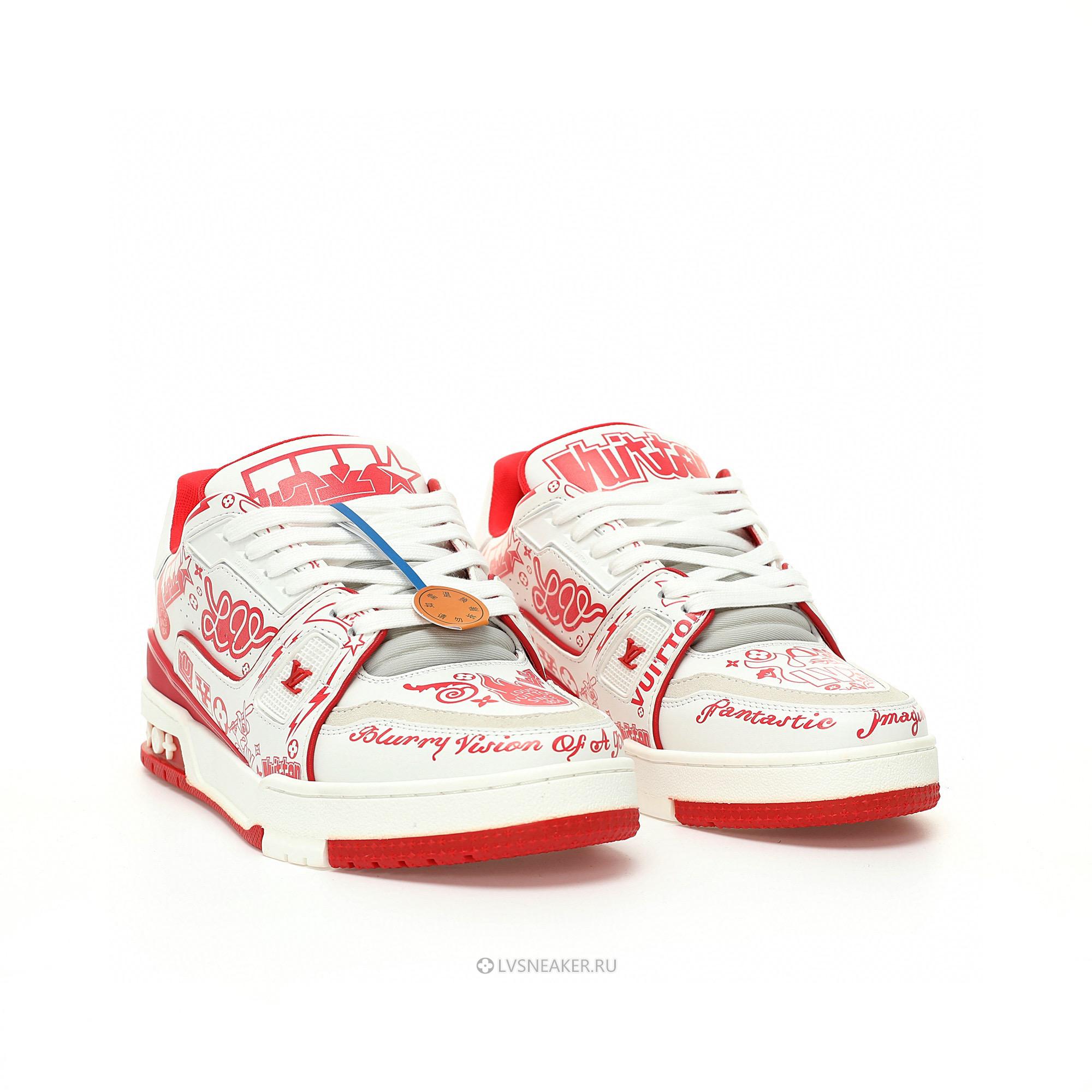 Louis Vuitton LV Trainer "Graffiti White Red" 1ACELF Sneakers
