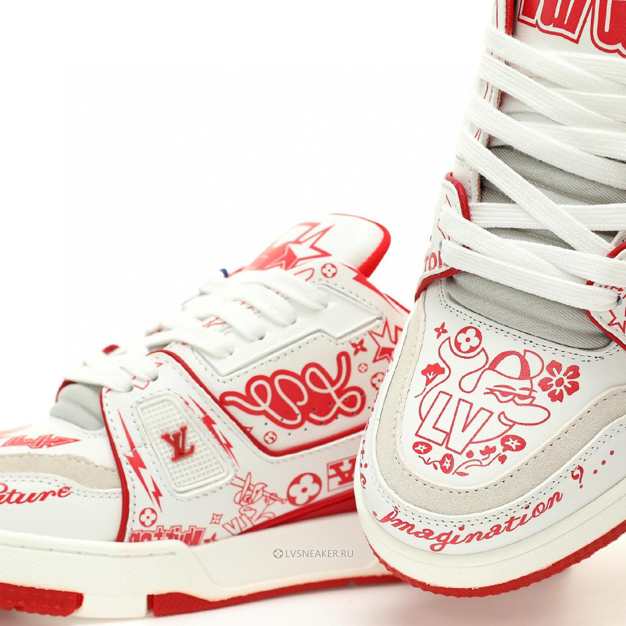 Louis Vuitton LV Trainer "Graffiti White Red" 1ACELF Sneakers