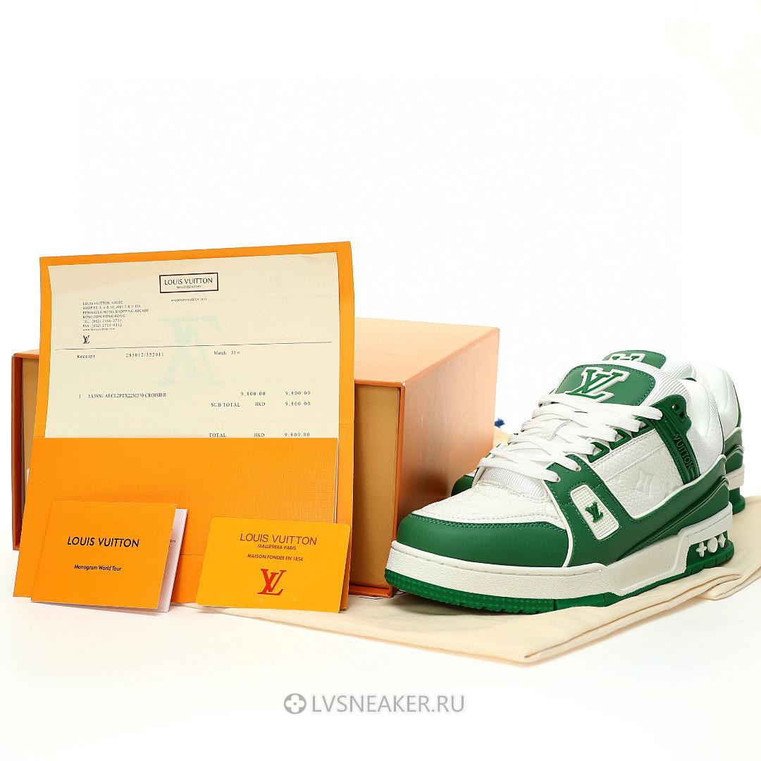 Louis Vuitton LV Trainer "Green White" 1A9VNQ Sneakers