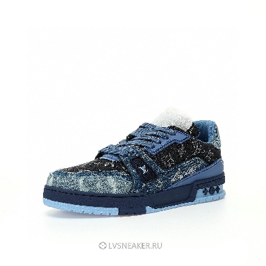 Louis Vuitton LV Trainer "Blue Patchwork Monogram Denim" 1AC4YN Sneakers