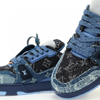 Louis Vuitton LV Trainer "Blue Patchwork Monogram Denim" 1AC4YN Sneakers