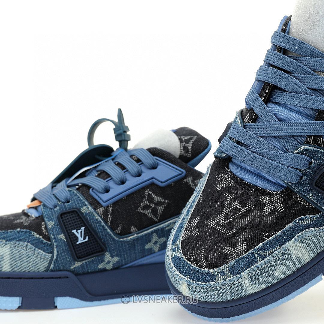 Louis Vuitton LV Trainer "Blue Patchwork Monogram Denim" 1AC4YN Sneakers