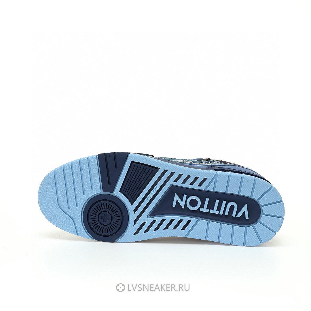 Louis Vuitton LV Trainer "Blue Patchwork Monogram Denim" 1AC4YN Sneakers