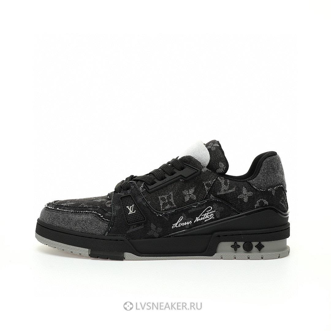Louis Vuitton LV Trainer "Black Monogram Denim" 1ACFS1 Sneakers