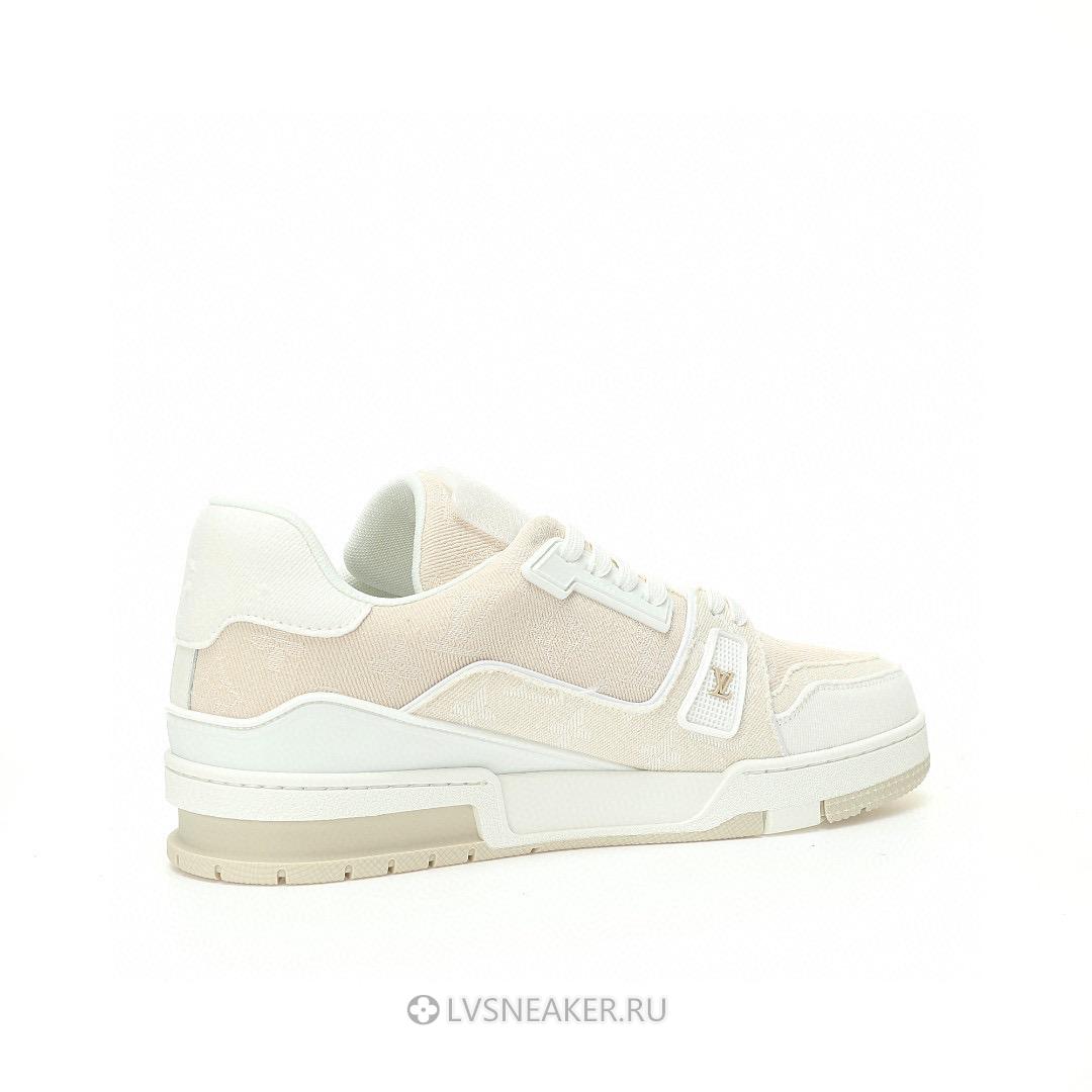 Louis Vuitton LV Trainer "Beige White Monogram Denim" 1AC689-2 Sneakers