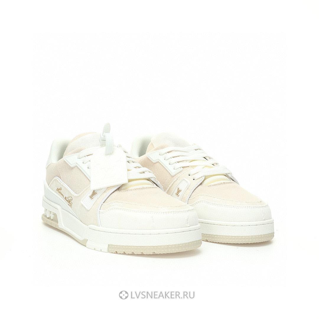 Louis Vuitton LV Trainer "Beige White Monogram Denim" 1AC689-2 Sneakers
