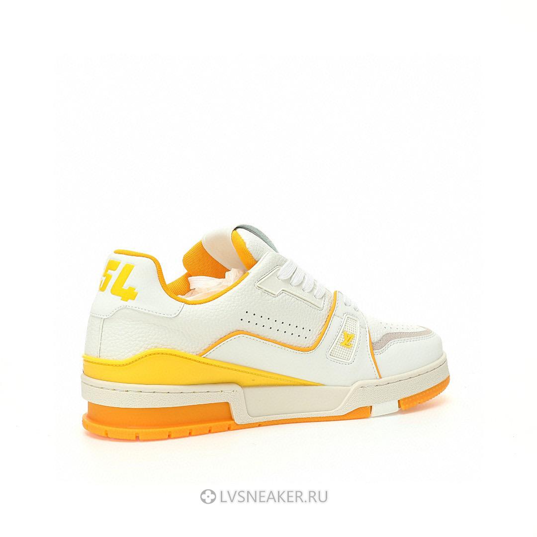 Louis Vuitton LV Trainer "White Yellow Script" 1ACHLH-2 Sneakers