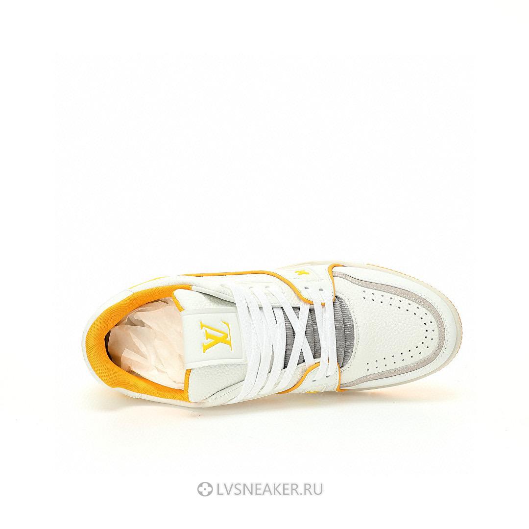 Louis Vuitton LV Trainer "White Yellow Script" 1ACHLH-2 Sneakers