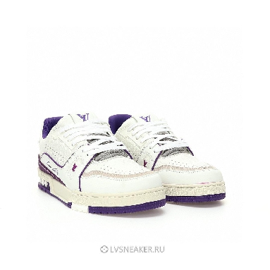 Louis Vuitton LV Trainer "White Purple Script" 1ACHKY-2 Sneakers
