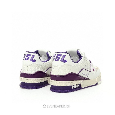 Louis Vuitton LV Trainer "White Purple Script" 1ACHKY-2 Sneakers