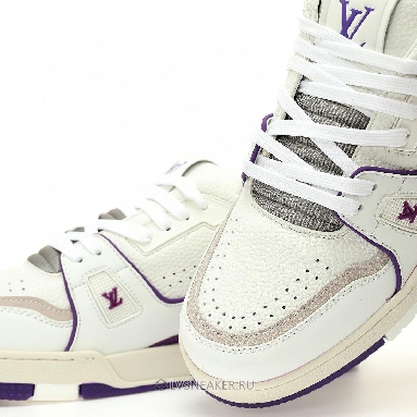 Louis Vuitton LV Trainer "White Purple Script" 1ACHKY-2 Sneakers