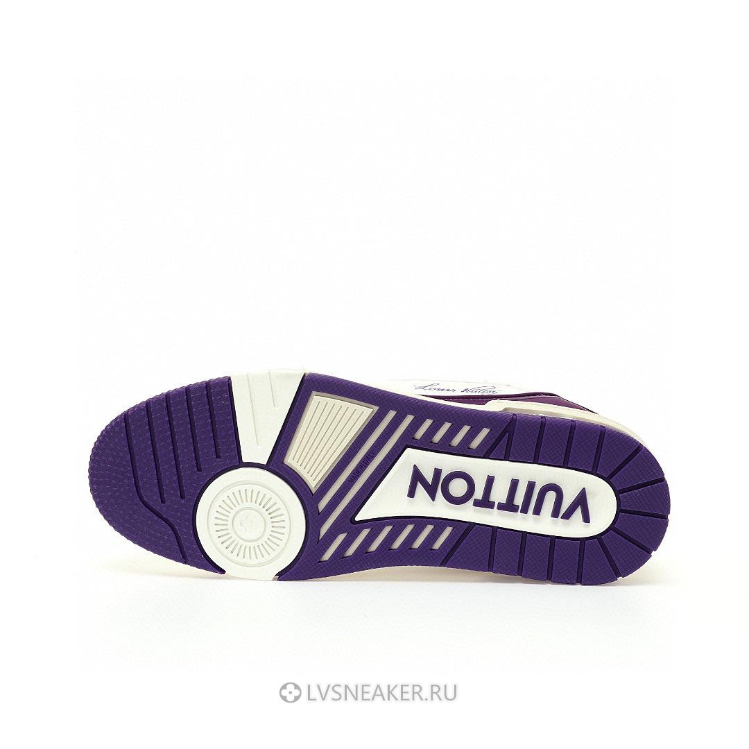 Louis Vuitton LV Trainer "White Purple Script" 1ACHKY-2 Sneakers