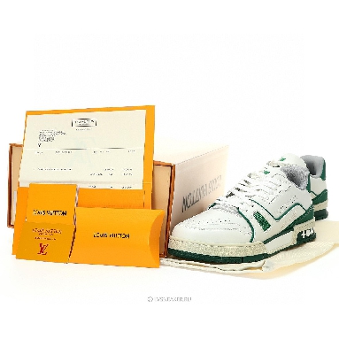 Louis Vuitton LV Trainer "White Green" 1A54HS Sneakers