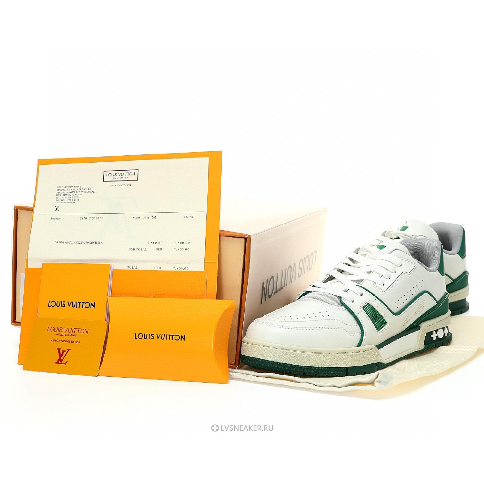 Louis Vuitton LV Trainer "White Green" 1A54HS Sneakers