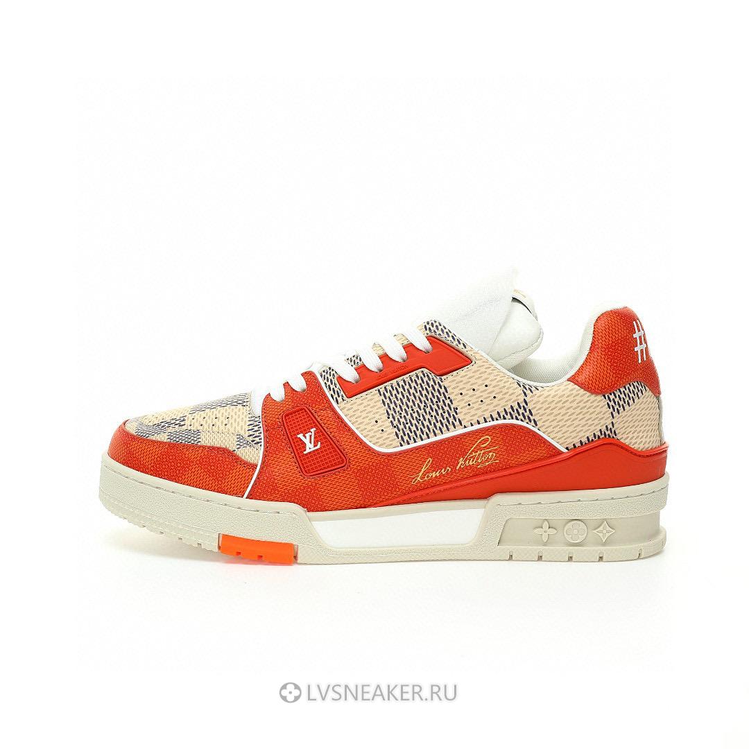 Louis Vuitton LV Trainer "Damier White Orange" 1AC56P Sneakers