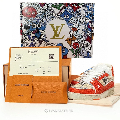 Louis Vuitton LV Trainer "Damier White Orange" 1AC56P Sneakers