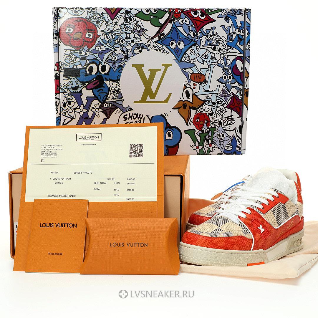 Louis Vuitton LV Trainer "Damier White Orange" 1AC56P Sneakers