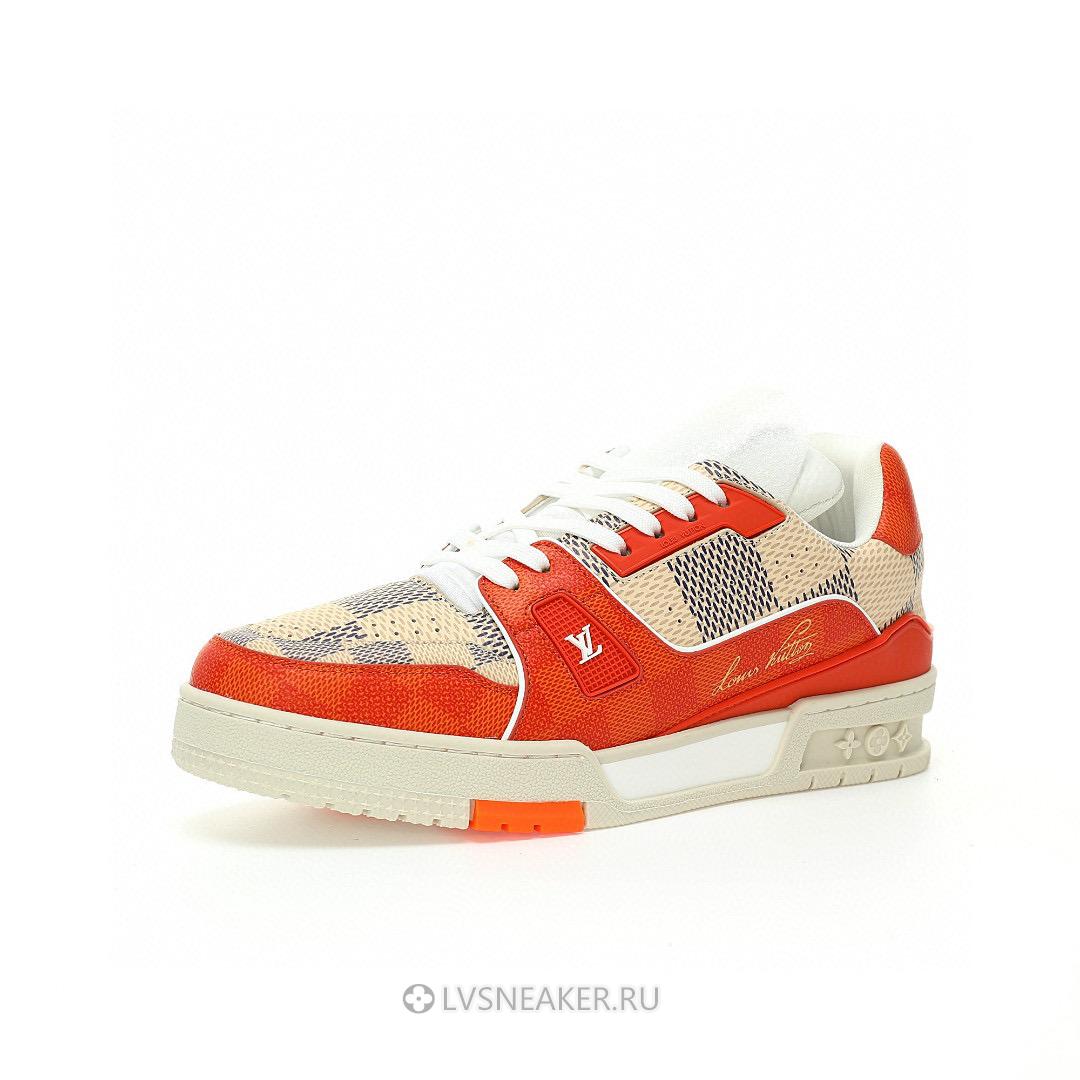 Louis Vuitton LV Trainer "Damier White Orange" 1AC56P Sneakers