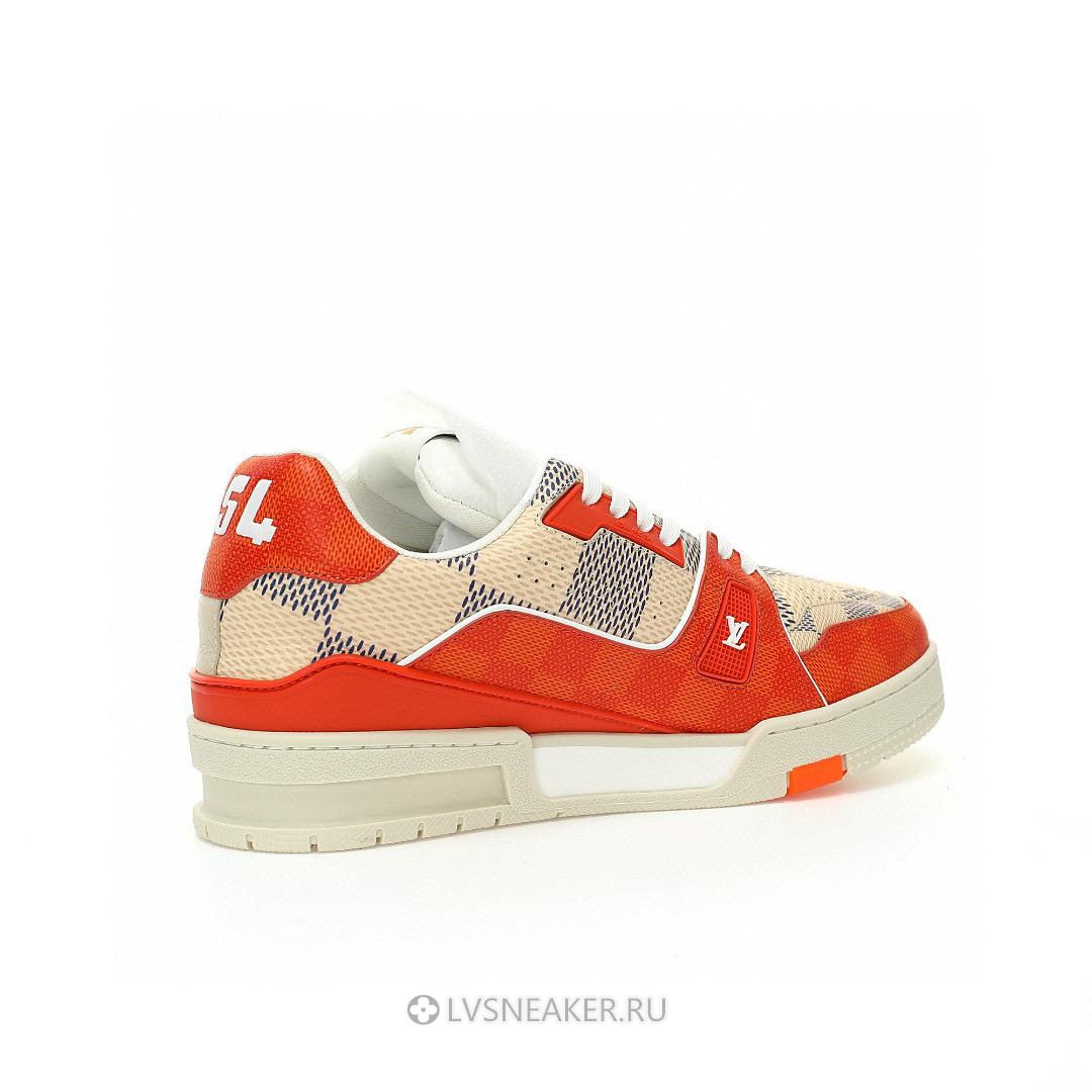 Louis Vuitton LV Trainer "Damier White Orange" 1AC56P Sneakers