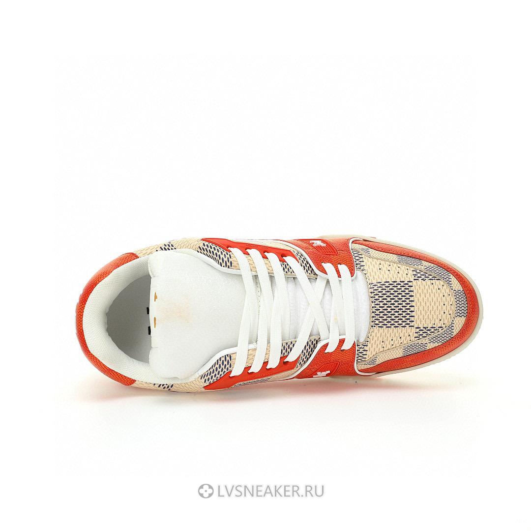 Louis Vuitton LV Trainer "Damier White Orange" 1AC56P Sneakers