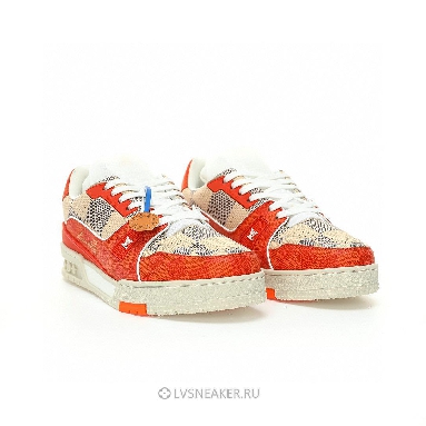 Louis Vuitton LV Trainer "Damier White Orange" 1AC56P Sneakers