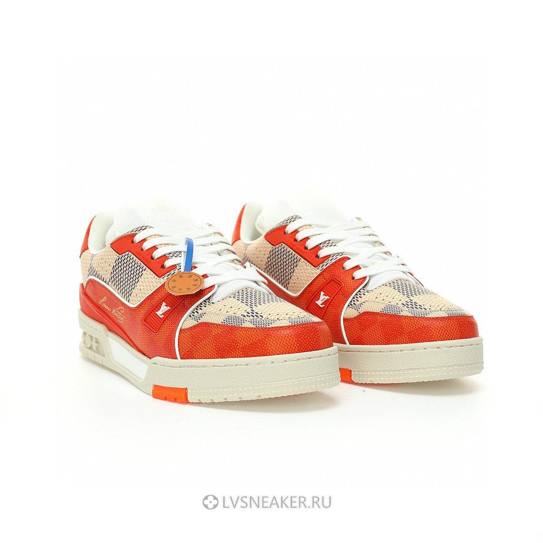 Louis Vuitton LV Trainer "Damier White Orange" 1AC56P Sneakers