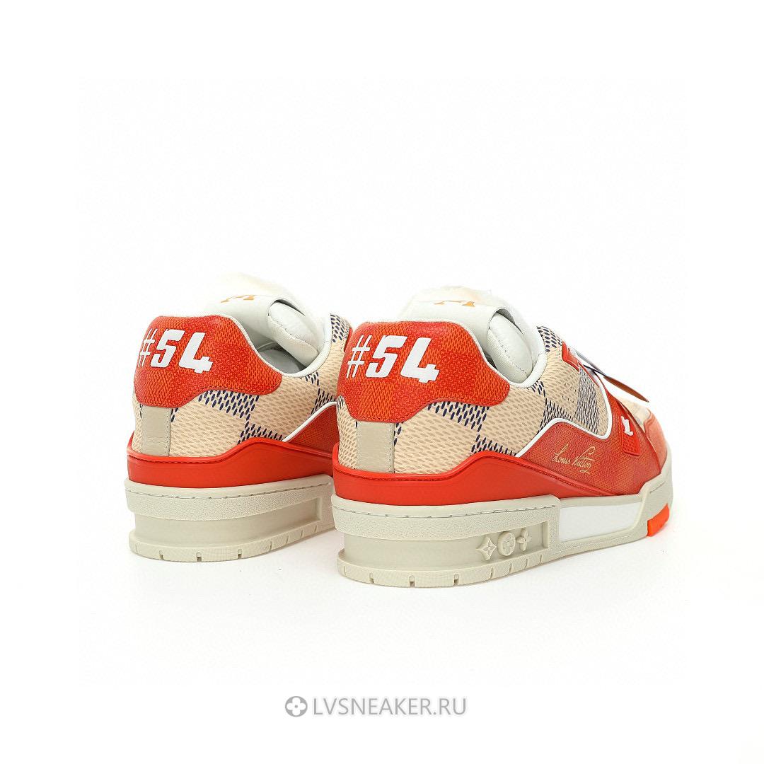 Louis Vuitton LV Trainer "Damier White Orange" 1AC56P Sneakers