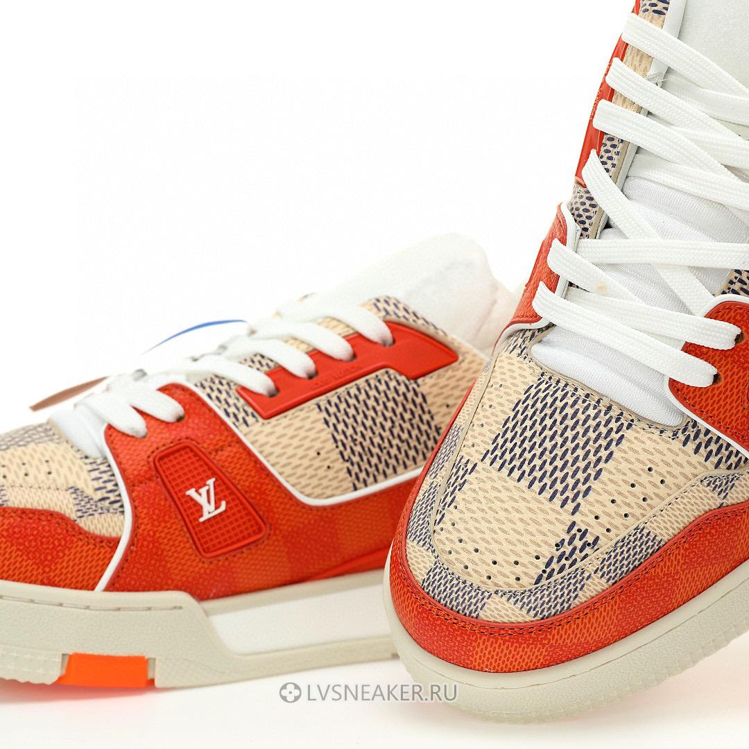Louis Vuitton LV Trainer "Damier White Orange" 1AC56P Sneakers